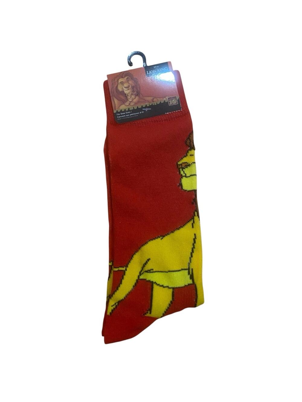 Disney Lion King Mufasa Red Crew Socks
